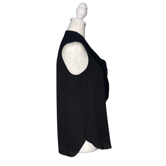 J. Crew 365 Black Sleeveless Tie-Neck Blouse, Size XS - Picture 2 of 8